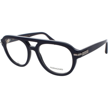 Salvatore Ferragamo Unisex Eyeglasses - Blue Acetate Full Rim Pilot Frame | SF3016 414 ,