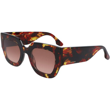 Victoria Beckham Women's Sunglasses - Havana Red Full Rim Square Frame | VB606S 609 ,