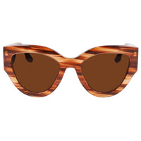 Victoria Beckham Women's Sunglasses - Striped Brown Full Rim Cat Eye | VB628S 230 ,