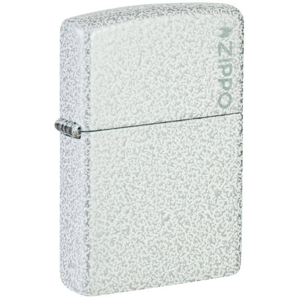 Zippo Windproof Lighter - Classic Glacier Zippo Logo White Matte Finish | 46020ZL ,