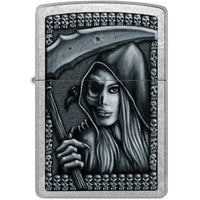 Zippo Windproof Lighter - Grim Beauty Design Classic Street Chrome Finish | 46151 ,