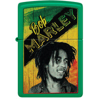 Zippo Windproof Lighter - Grass Green Matte Bob Marley in Color Image Design | 46152 ,