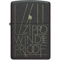 Zippo Windproof Lighter - Line Art Zippo Design Classic Black Crackle Finish | 46172 ,