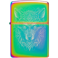 Zippo Windproof Lighter - Spiritual Wolf Photo Image Design Multi Color Finish| 46176 ,