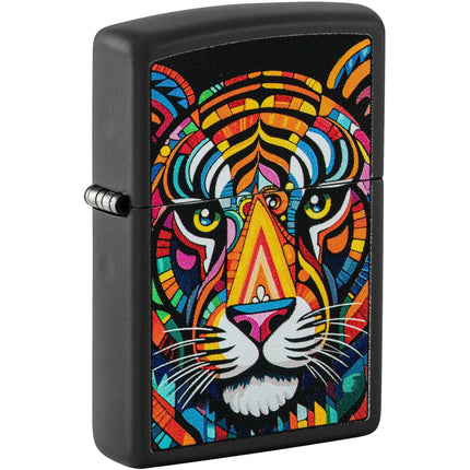 Zippo Windproof Lighter - Tiger Stripes Design Classic Black Matte Finish | 46235 ,