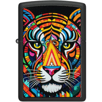 Zippo Windproof Lighter - Tiger Stripes Design Classic Black Matte Finish | 46235 ,