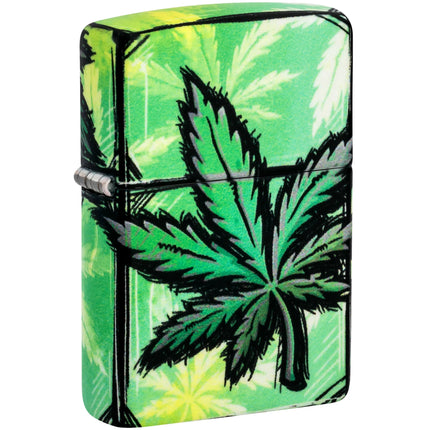 Zippo Windproof Lighter - Glowing Leaves Design Glow-in-the-Dark Treatment | 46253 ,