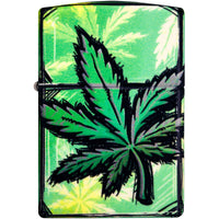 Zippo Windproof Lighter - Glowing Leaves Design Glow-in-the-Dark Treatment | 46253 ,