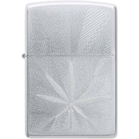 Zippo Windproof Lighter - Auto Engrave Cannabis Leaf Design Satin Chrome | 46256 ,