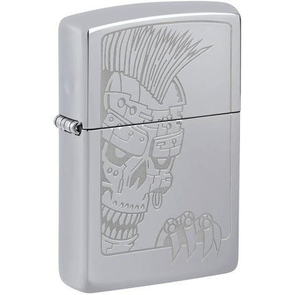 Zippo Windproof Lighter - Mohawk Skull Design classic High Polish Chrome | 46426 ,