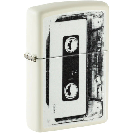 Zippo Windproof Lighter - Cassette Tape Design in Glow-in-the-Dark Finish | 46429 ,
