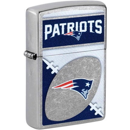 Zippo Windproof Lighter - NFL New England Patriots Design Street Chrome Finish | 46456 ,