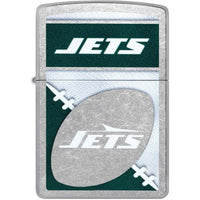 Zippo Windproof Lighter - NFL New York Jets Logo Design Street Chrome Finish | 46459 ,