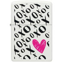 Zippo Windproof Lighter - Hugs and Kisses Design Classic White Matte Finish | 46471 ,
