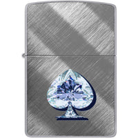 Zippo Windproof Lighter - Gleaming Crystalline Spade Design Diagonal Weave | 46472 ,