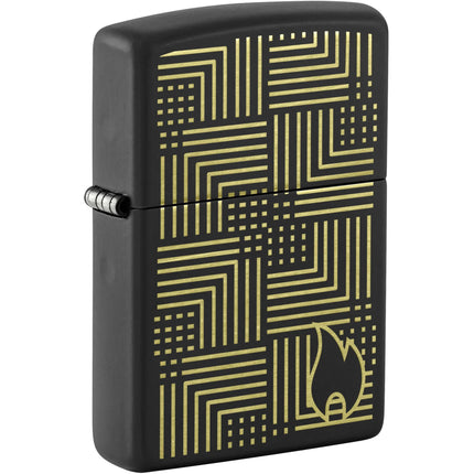 Zippo Windproof Lighter - Zippo Reflection Design Classic Black Matte Finish | 46478 ,
