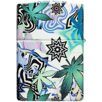 Zippo Windproof Lighter - Abstract Cannabis Leaves Design 540 Color Finish | 46562 ,