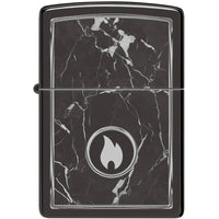 Zippo Windproof Lighter - Marble Flame Design Classic High Polish Black Finish | 46571 ,