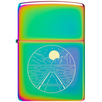 Zippo Windproof Lighter - Laser Two-Tone Moon Canoe Design Multicolor Finish| 46698 ,