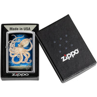 Zippo Windproof Pocket Lighter - Guy Harvey Octopus Design Street Chrome Finish| 46729 ,