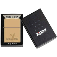 Zippo Windproof Pocket Lighter - Playboy Motif High Polish Brass Gold Finish| 46731 ,