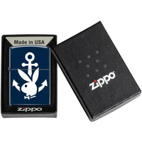 Zippo Windproof Pocket Lighter - Playboy Design Metal Navy Blue Matte Finish | 46732 ,