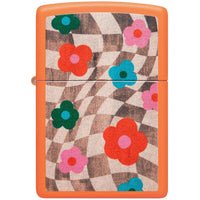 Zippo Windproof Lighter - Wavy Flower Design Classic Orange Matte Finish | 48718 ,