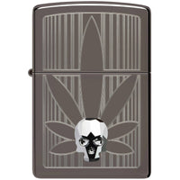 Zippo Windproof Pocket Lighter - Cannabis Design Silky Smooth Black Ice Finish | 48773 ,