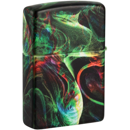 Zippo Windproof Lighter - Psychedelic Swirl Design Glow-In-The-Dark Finish | 48774 ,