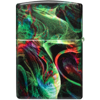 Zippo Windproof Lighter - Psychedelic Swirl Design Glow-In-The-Dark Finish | 48774 ,