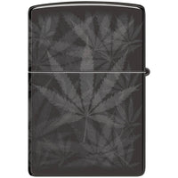 Zippo Windproof Pocket Lighter -Cannabis Design High Polish Black Finish | 48924 ,