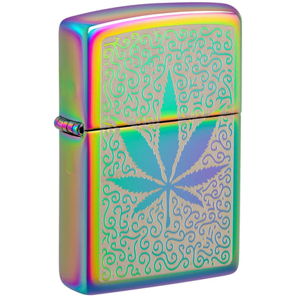 Zippo Windproof Pocket Lighter - Cannabis Design Metal Multi Color Finish | 48925 ,
