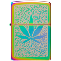 Zippo Windproof Pocket Lighter - Cannabis Design Metal Multi Color Finish | 48925 ,