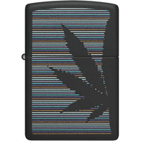 Zippo Windproof Pocket Lighter - Cannabis Design Classic Black Matte Finish | 48927 ,