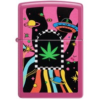 Zippo Windproof Pocket Lighter - Cannabis Design Leaf Anchors Pink Finish | 48928 ,