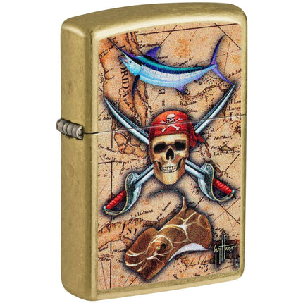 Zippo Windproof Pocket Lighter - Guy Harvey Design Vibrant Color Gold Finish | 48966 ,