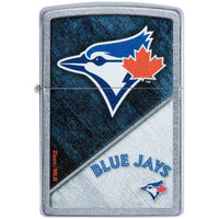 Zippo Windproof Pocket Lighter - MLB Toronto Blue Jays Silver Blue Finish | 49752 ,
