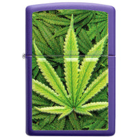Zippo windproof Pocket lighter - Cannabis Design Metal Purple Matte Finish | 49790 ,