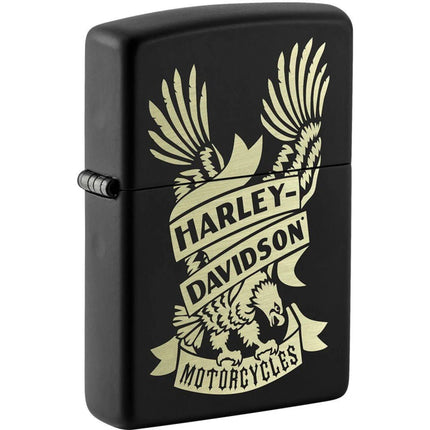Zippo Windproof Pocket Lighter - Harley-Davidson Design Black Matte Finish | 49826 ,