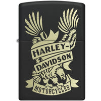 Zippo Windproof Pocket Lighter - Harley-Davidson Design Black Matte Finish | 49826 ,