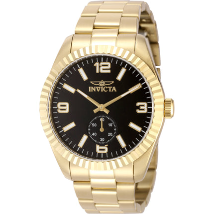Invicta Men's Watch - Specialty Quartz Black Dial Yellow Gold Steel Bracelet | 49389 ,