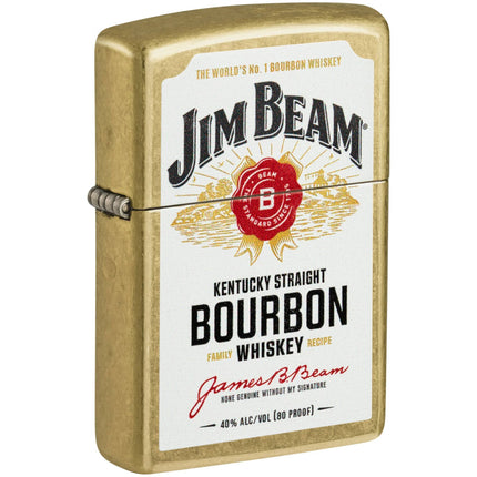 Zippo Windproof Lighter - Jim Beam Label Design Classic Street Brass Finish | 46305 ,