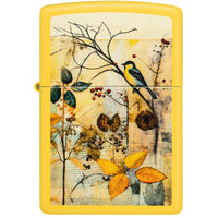Zippo Windproof Pocket Lighter - Scrapbook Bird Design Sunflower Yellow Finish | 46580 ,