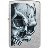 Zippo Windproof Lighter - Skull and Flame Design Classic Street Chrome Finish | 46587 ,