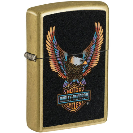 Zippo Windproof Lighter - Harley-Davidson Eagle Design Street Brass Finish | 46678 ,