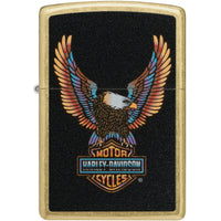 Zippo Windproof Lighter - Harley-Davidson Eagle Design Street Brass Finish | 46678 ,