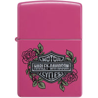 Zippo Windproof Lighter - Harley-Davidson Roses Design Bright Pink Frequency | 46679 ,