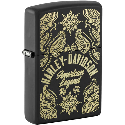 Zippo Windproof Pocket Lighter - Harley-Davidson Classic Black Matte Finish | 46680 ,