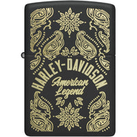 Zippo Windproof Pocket Lighter - Harley-Davidson Classic Black Matte Finish | 46680 ,