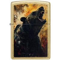 Zippo Windproof Lighter - Grizzly Roar Design Classic Street Brass Finish | 46695 ,
